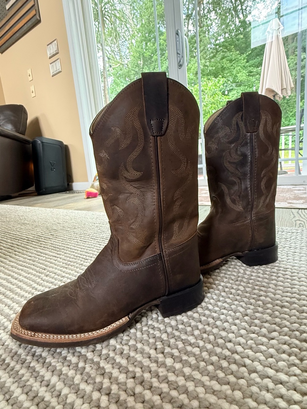 Classic -Kids Brown Leather Western Boots